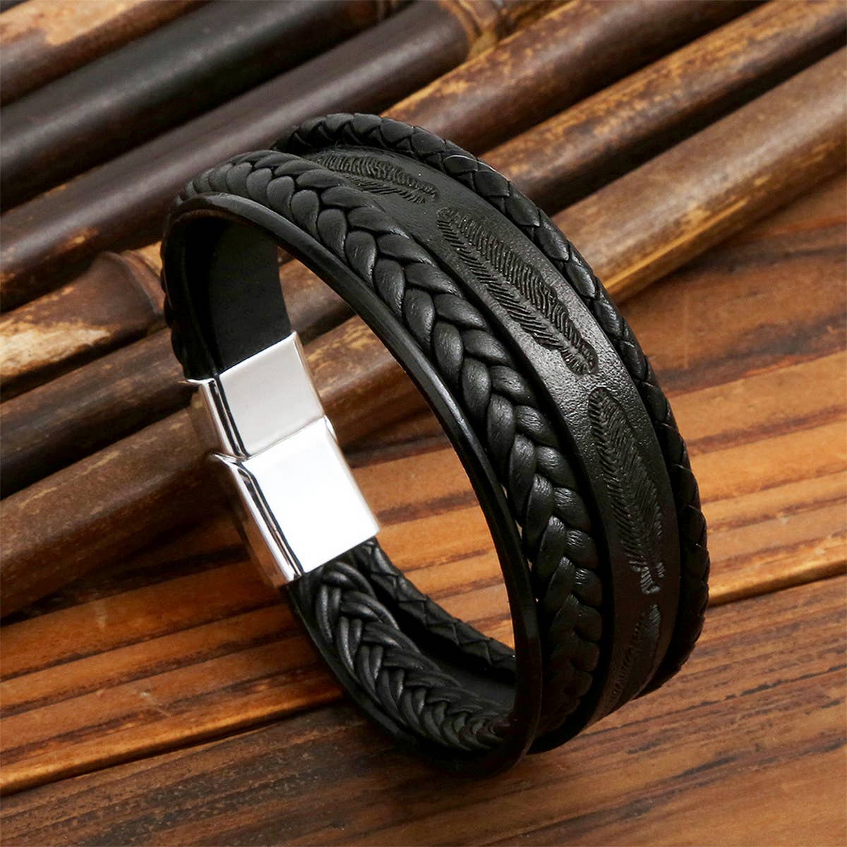 NEW FEATHER ALLOY BUCKLE BRACELET_CWAJE1456