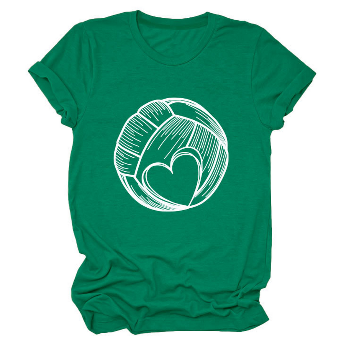 LOVE FOOTBALL T SHIRT CASUAL PLUS SIZE TOP_CWTTSL0509