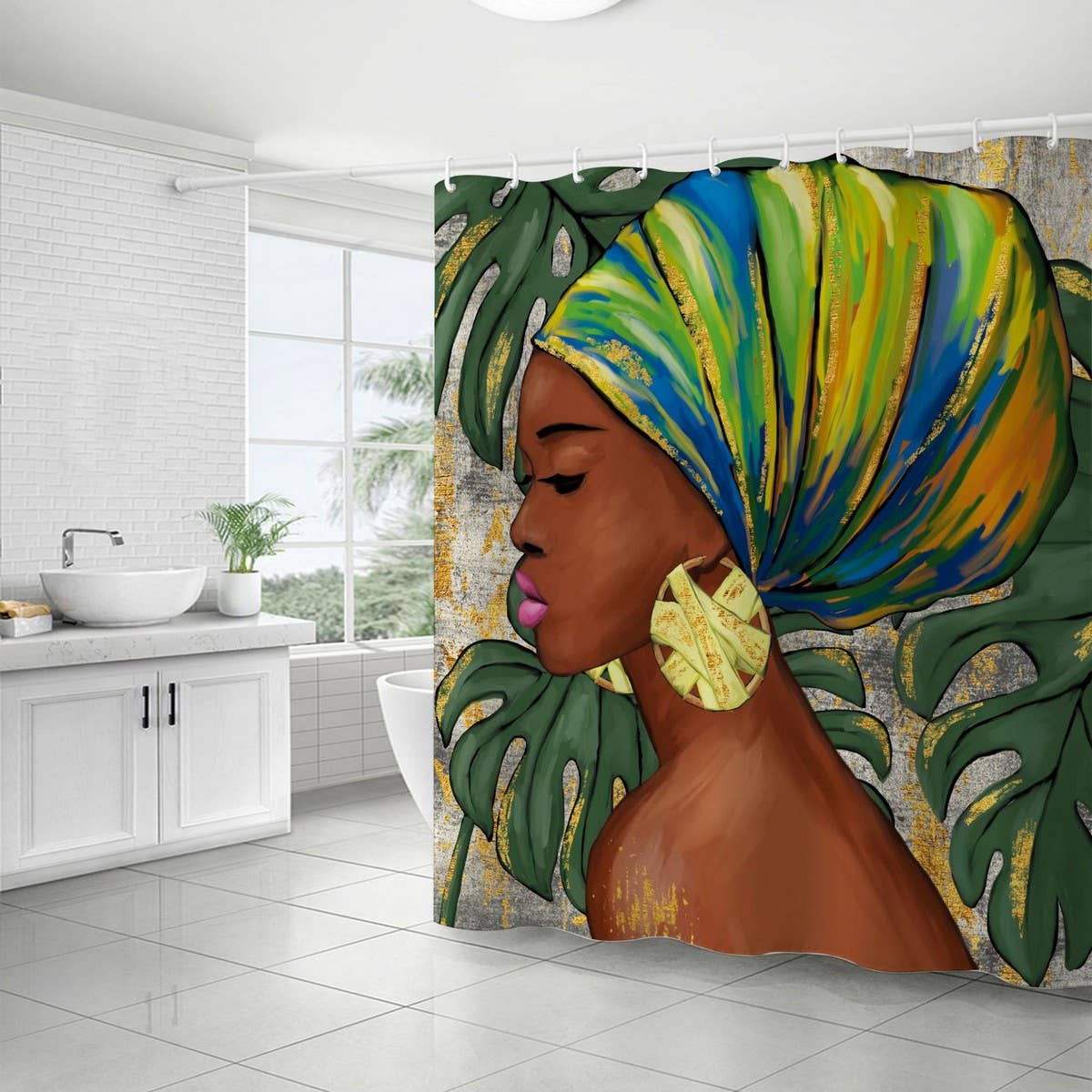 DIGITAL PRINTING BATHROOM SHOWER CURTAIN_CWMM1788