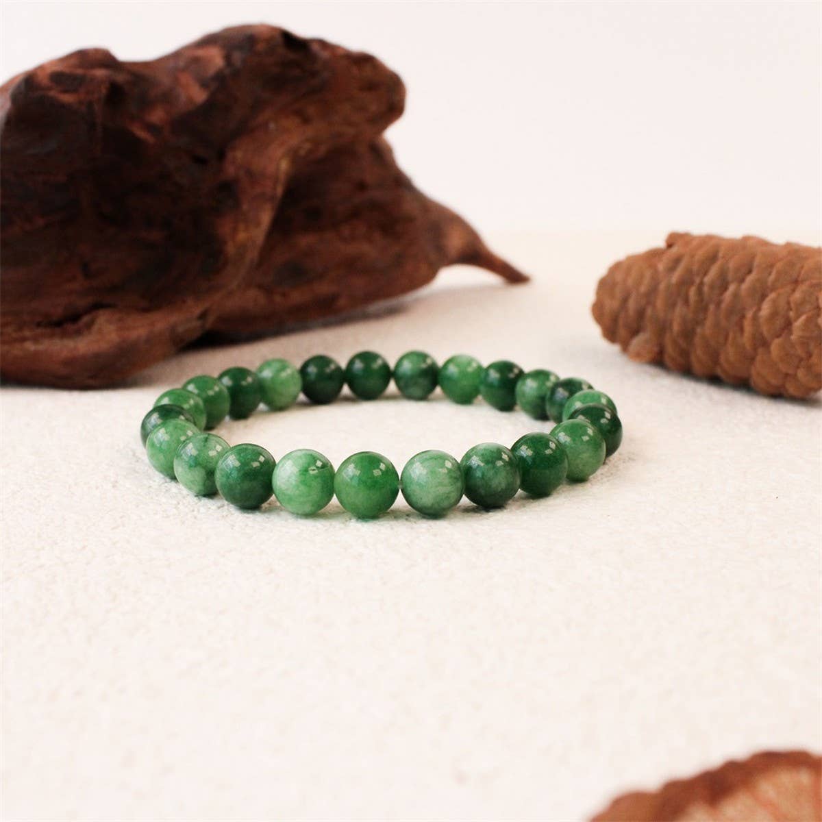 Natural Jadeite & Green Agate Bracelet_Cwmm11317