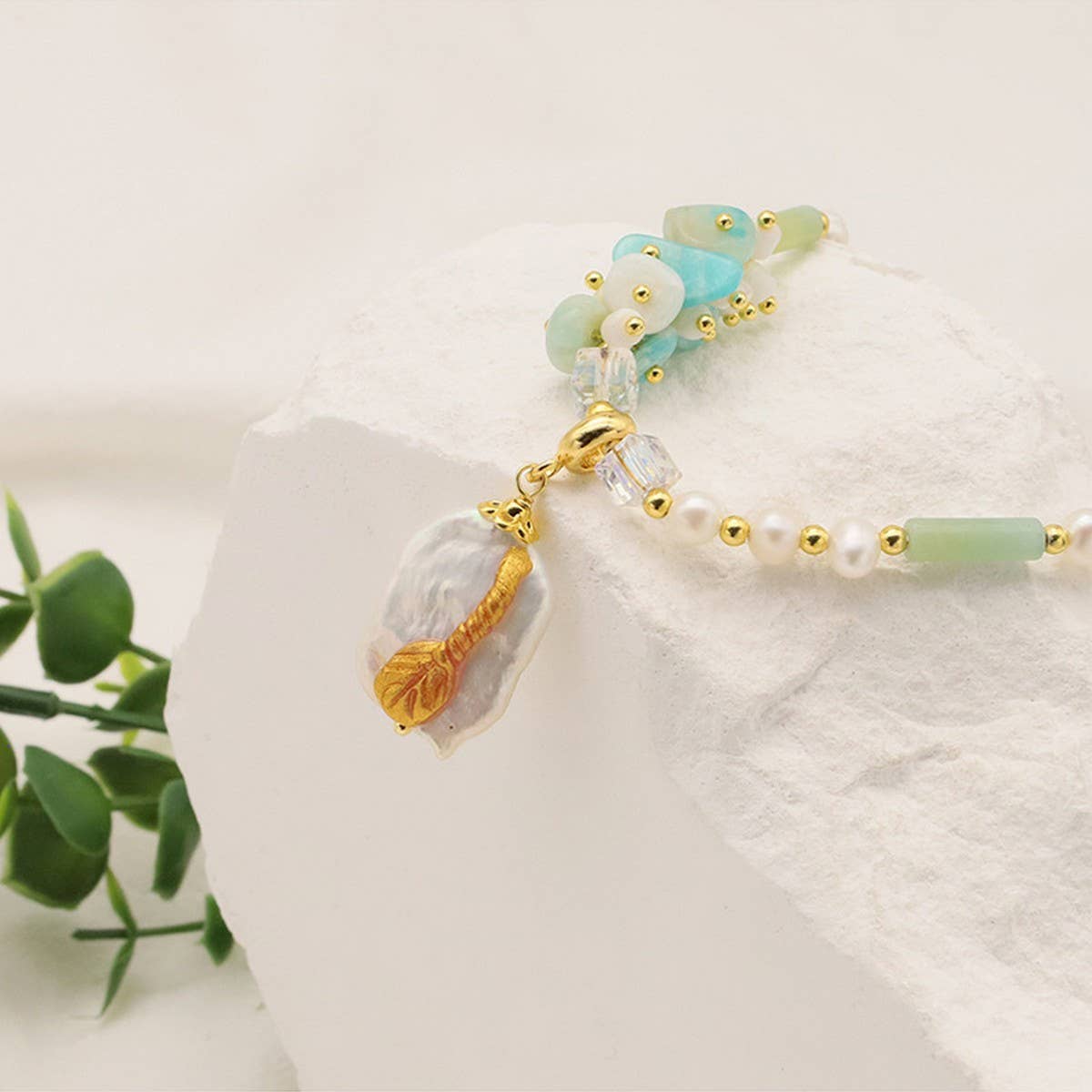 Womens Designer Pearl Pendant Long Necklace