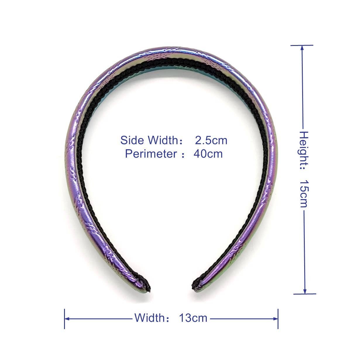 NEW PEARL AB METALLIC DARK GRID PU HEADBAND_CWAHA6336