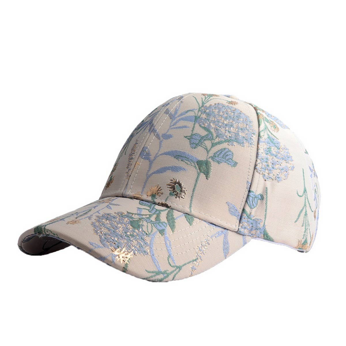 BLUE RED DANDELION JACQUARD BASEBALL CAP SUN HAT_CWAH0991