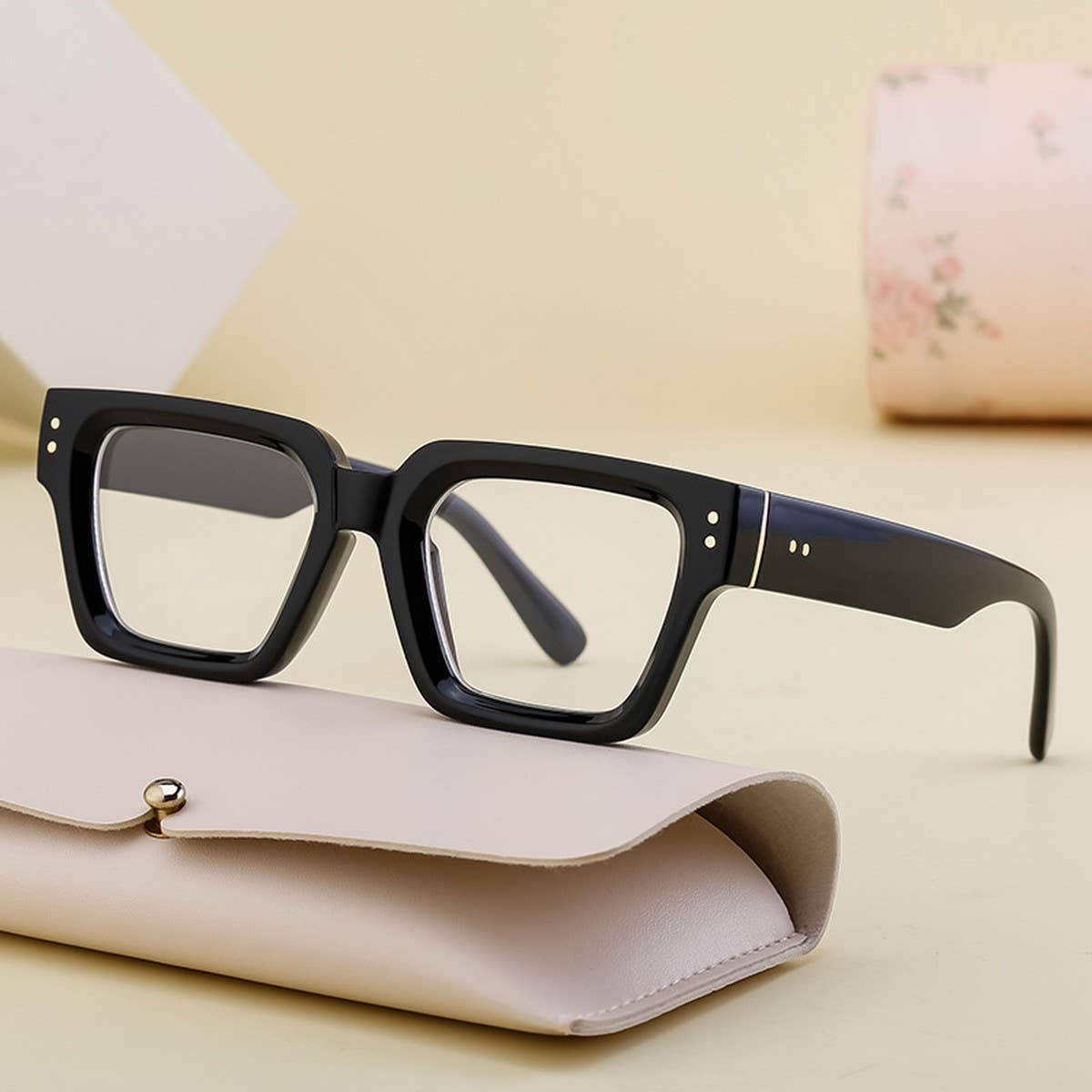 FASHION SQUARE FRAME GLASSES PLAIN GLASSES_CWASG0742