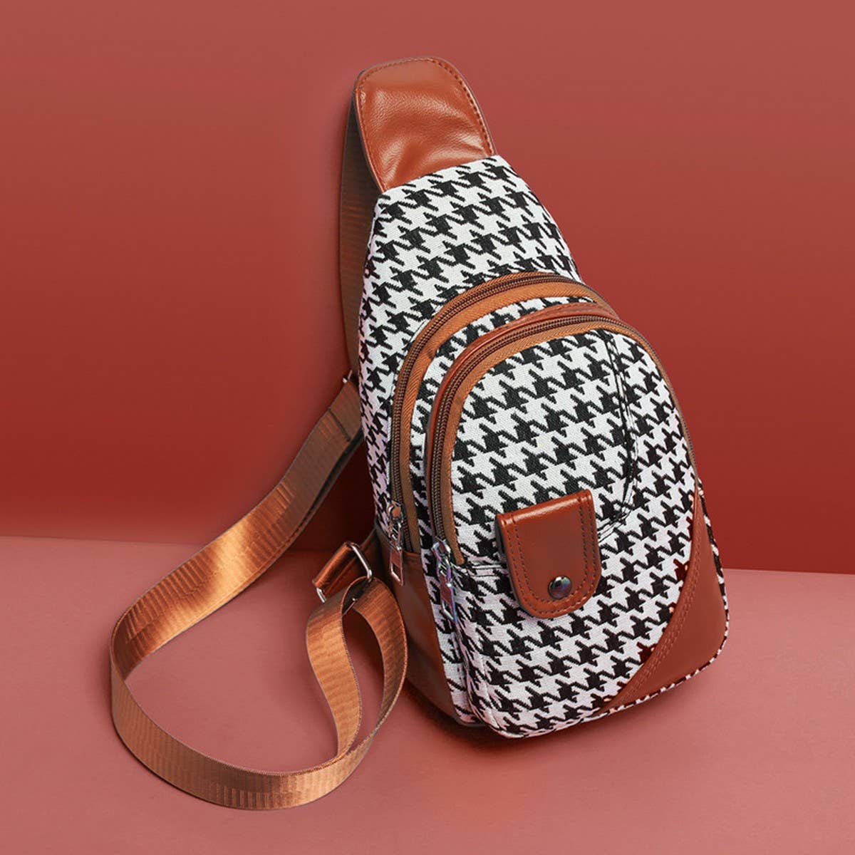 Trendy Plaid One Shoulder Messenger Bag_Cwab2670