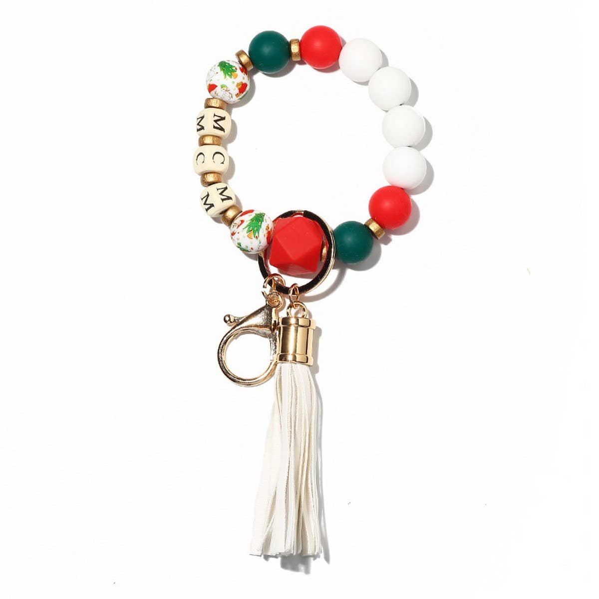 SILICONE BEAD BRACELET WITH WOOD BEADS GIFT SET_CWMM6872