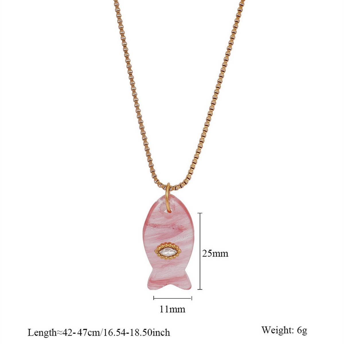 MINIMAL FISH PENDANT NECKLACE FOR BEACH_CWMM7524