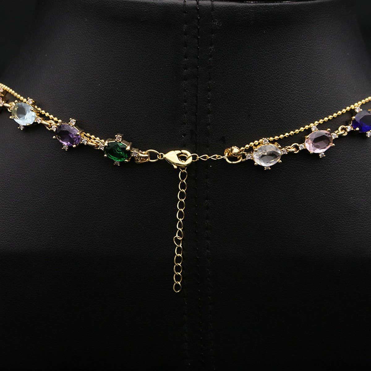 HIGH GRADE MULTI LAYER ZIRCON PEARL NECKLACE_CWAJE3862