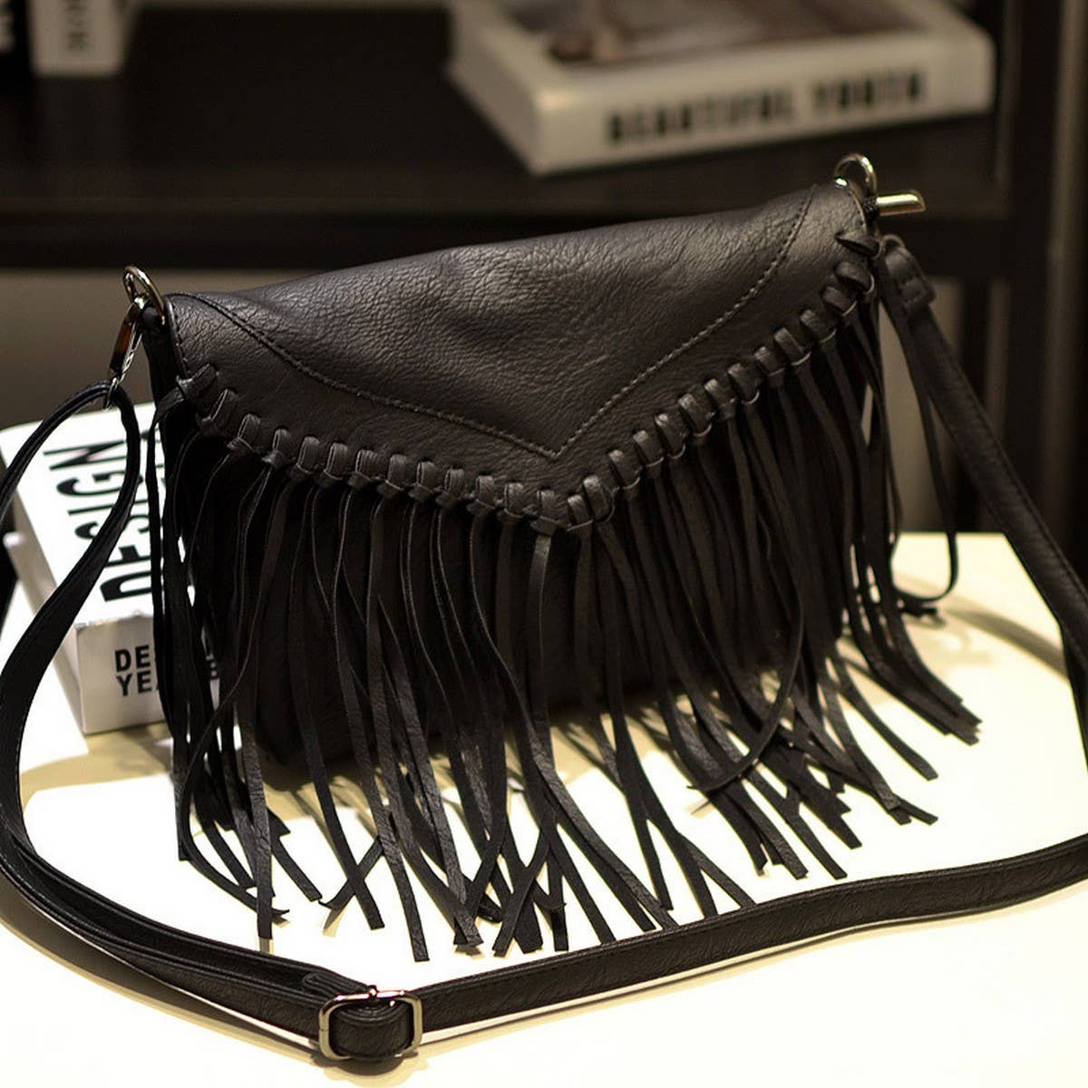 Cwab4564_Ha Hee Envelope Tassel Shoulder Crossbody Bag