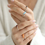 DOUBLE LAYER COLOR OIL DROP OPEN RING_CWAJE1737