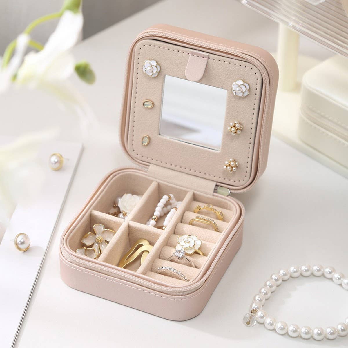 PORTABLE MIRROR JEWELRY STORAGE BOX_CWAJE1547
