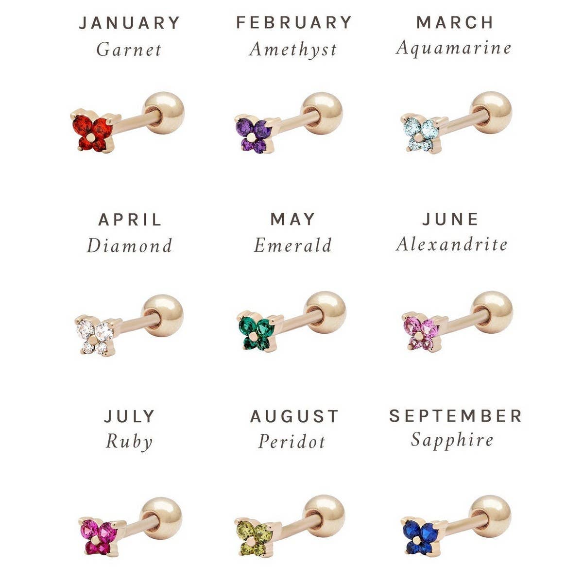 DECEMBER BIRTHSTONE BUTTERFLY STUD CUFF EARRINGS_CWAJE5112