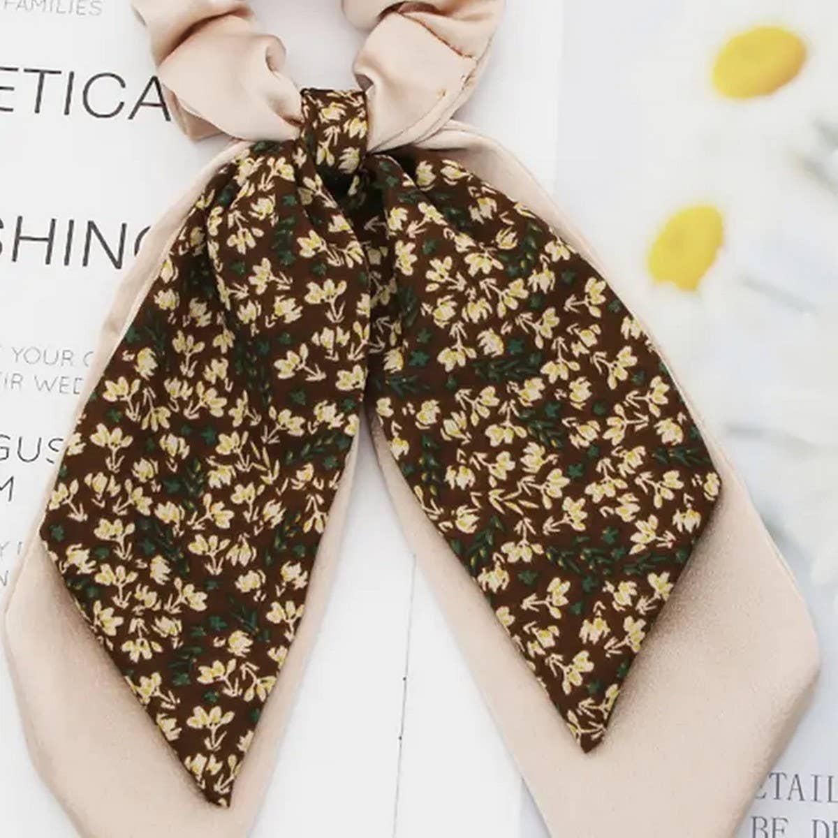 FLORAL HAIR SCRUNCHIES HAIR BANDS PONYTAIL_CWAHA0148