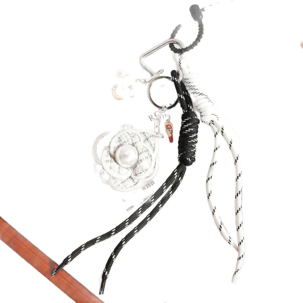 CAMELLIA FLOWER BAG CHARM CREATIVE KEYCHAIN_CWMM7628