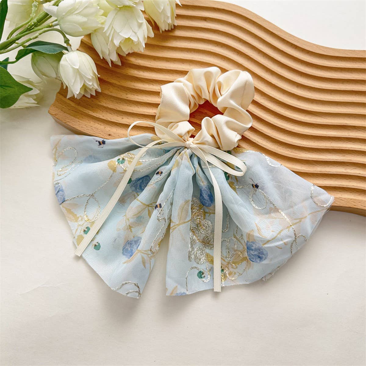 2024 NEW FLORAL EMBROIDERED BOW HAIR TIE_CWAHA1085