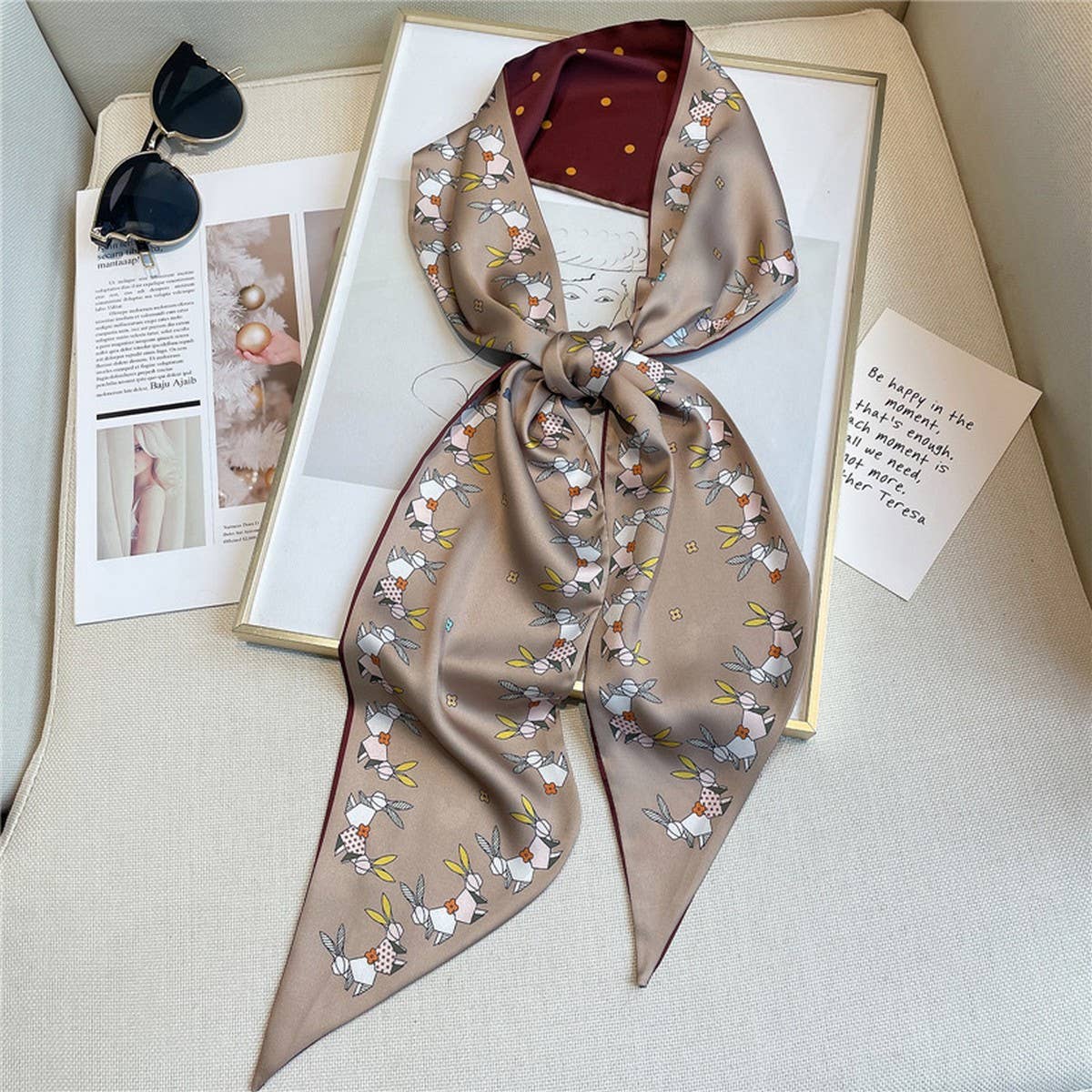 Ribbon Hair Accessories Animal Print Head Scarf_Cwasc1516