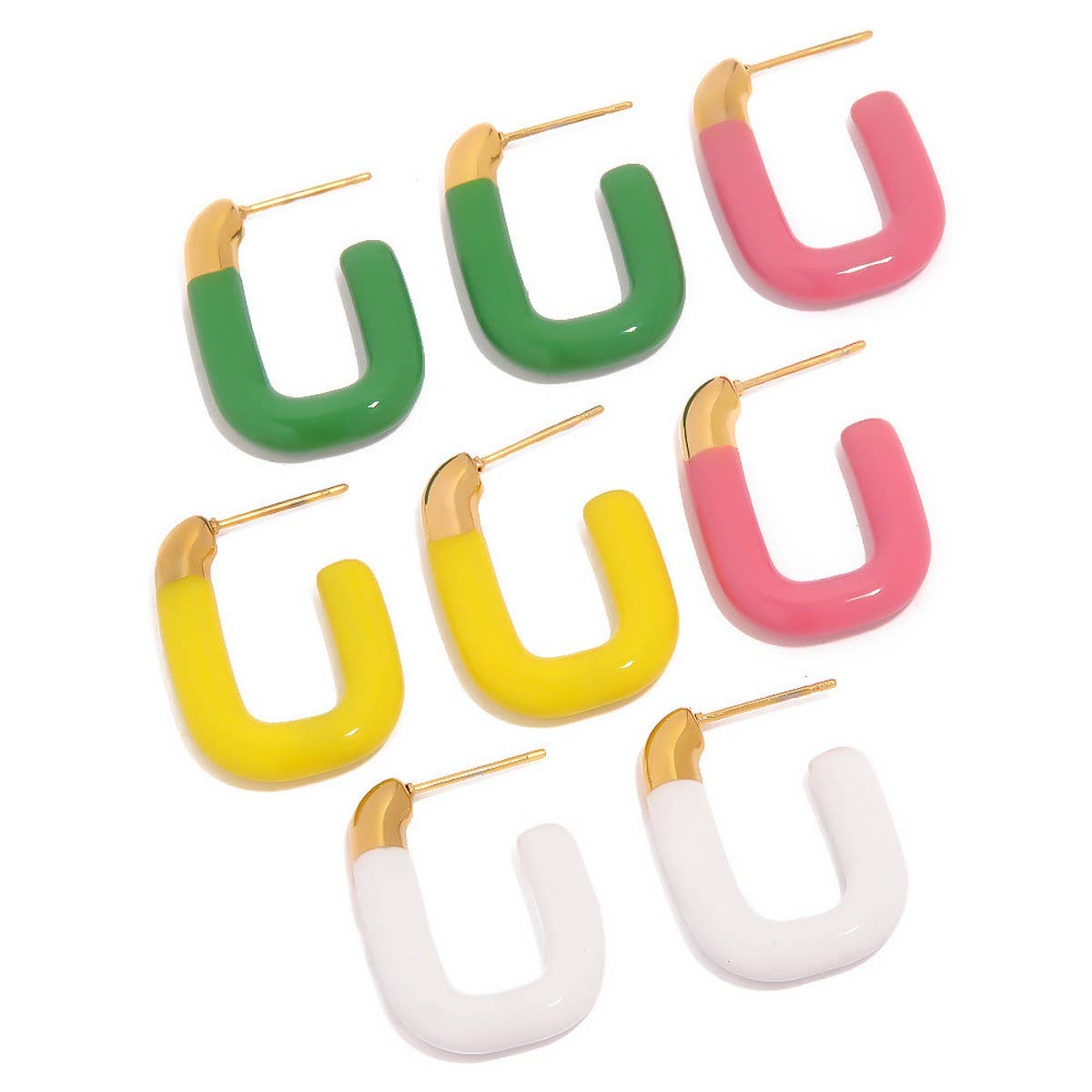 MACARON COLOR U SHAPED VERSATILE EARRINGS_CWAJE1376