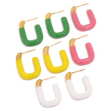 MACARON COLOR U SHAPED VERSATILE EARRINGS_CWAJE1376