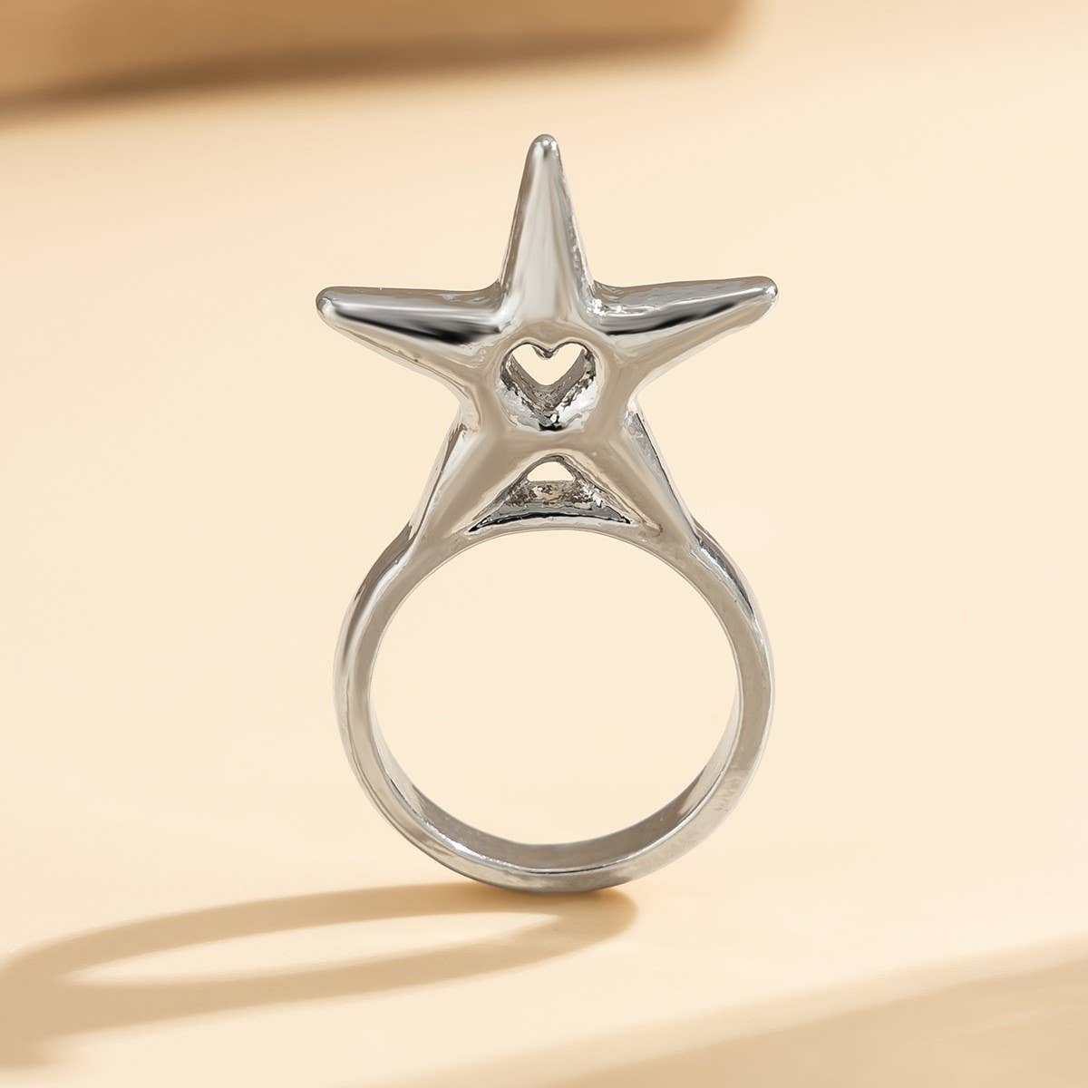 GYPSY STYLE 3D STAR SHAPED LETTER RING_CWAJE1825