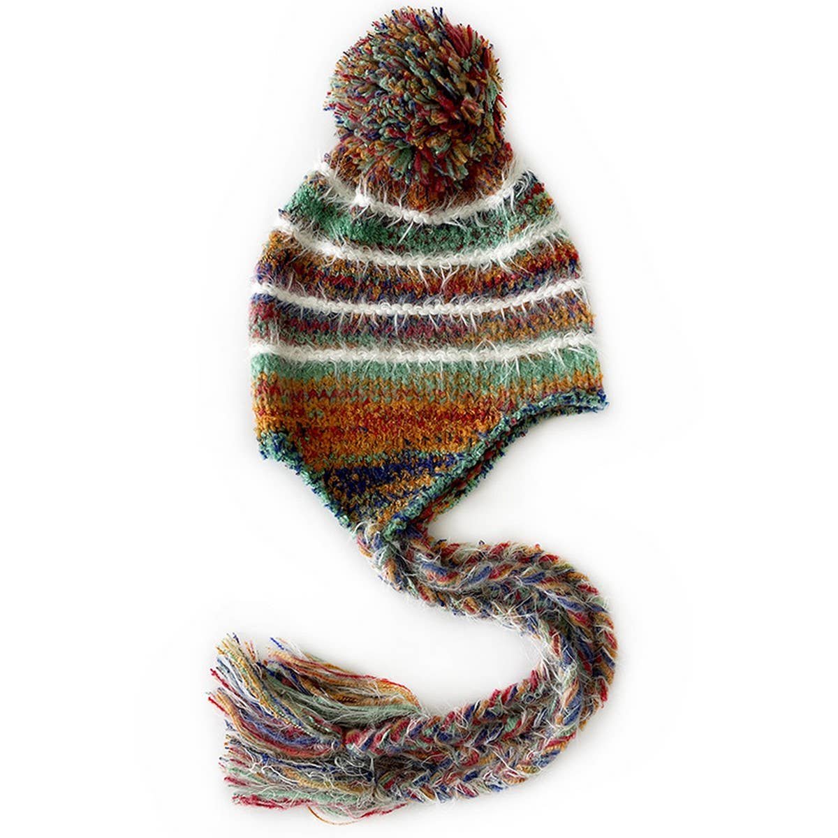 SWEET MIXED COLOR EARMUFFS KNITTED HAT_CWAH2049