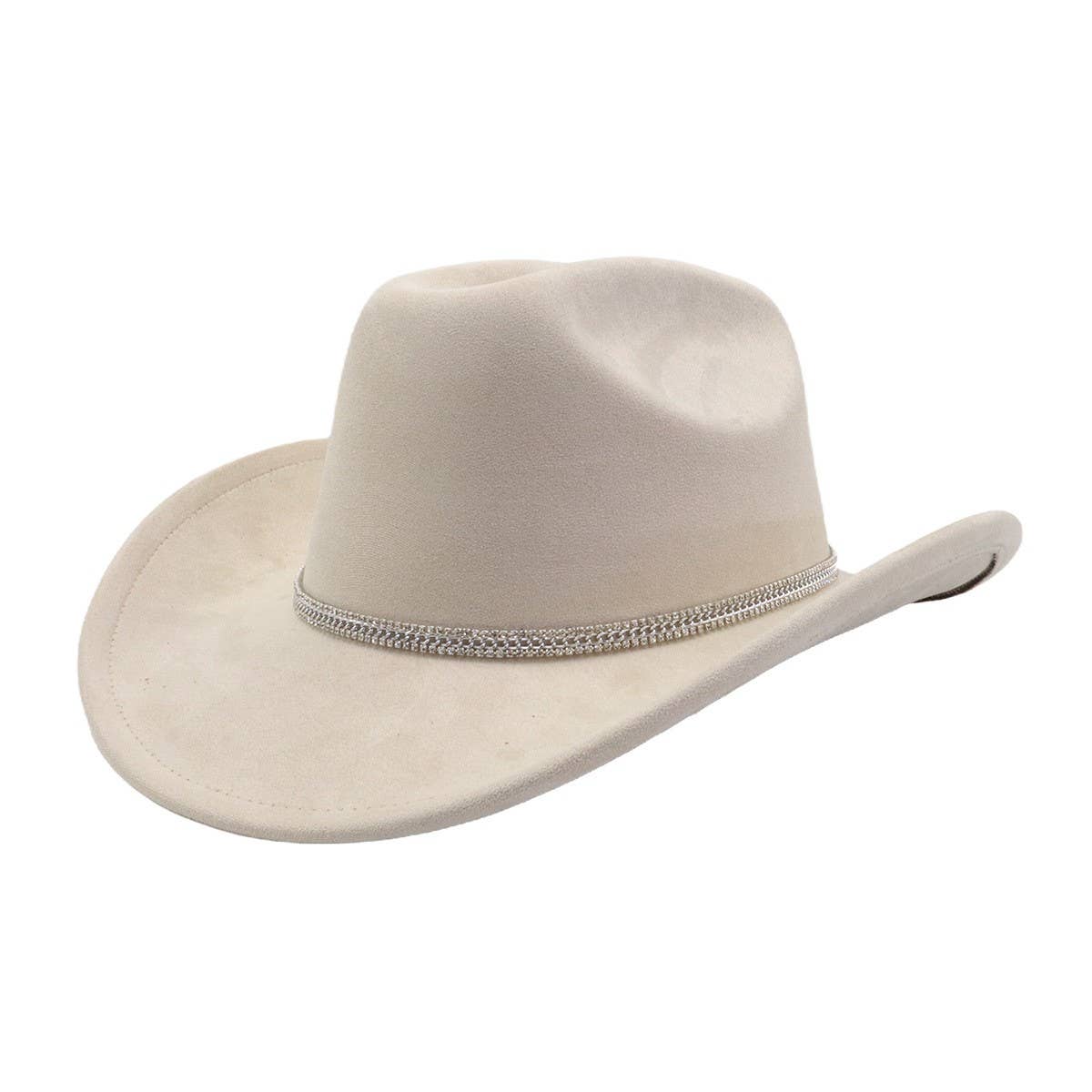 MEN WOMEN SUEDE WESTERN COWBOY FEDORA HAT_CWAH04395