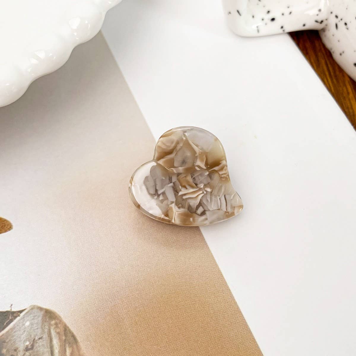 MINI HEART ACETATE CLAW CLIP ELEGANT SIDE CLIP_CWAHA0732