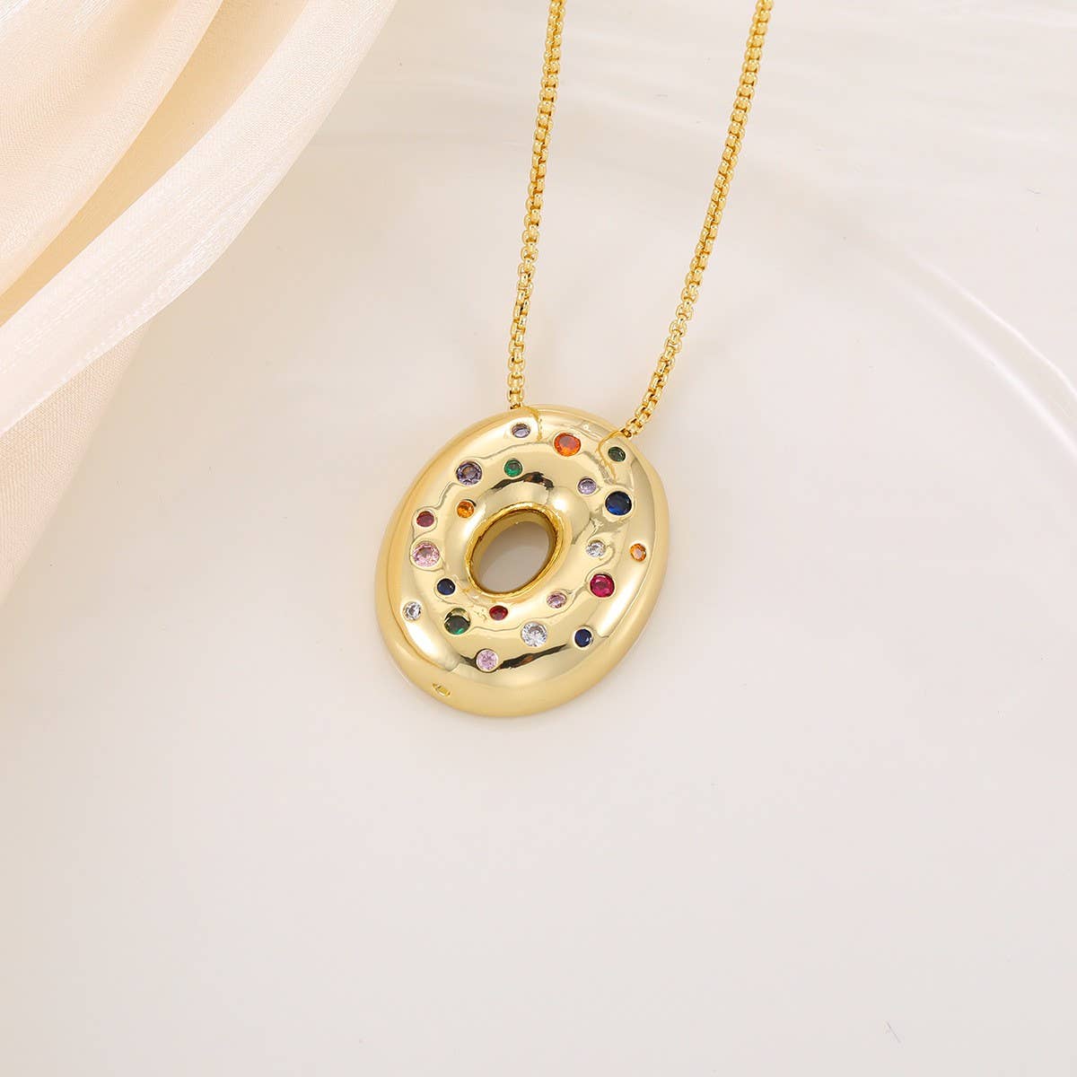 CREATIVE GLOSSY COLORFUL LETTER PENDANT NECKLACE_CWMM5877