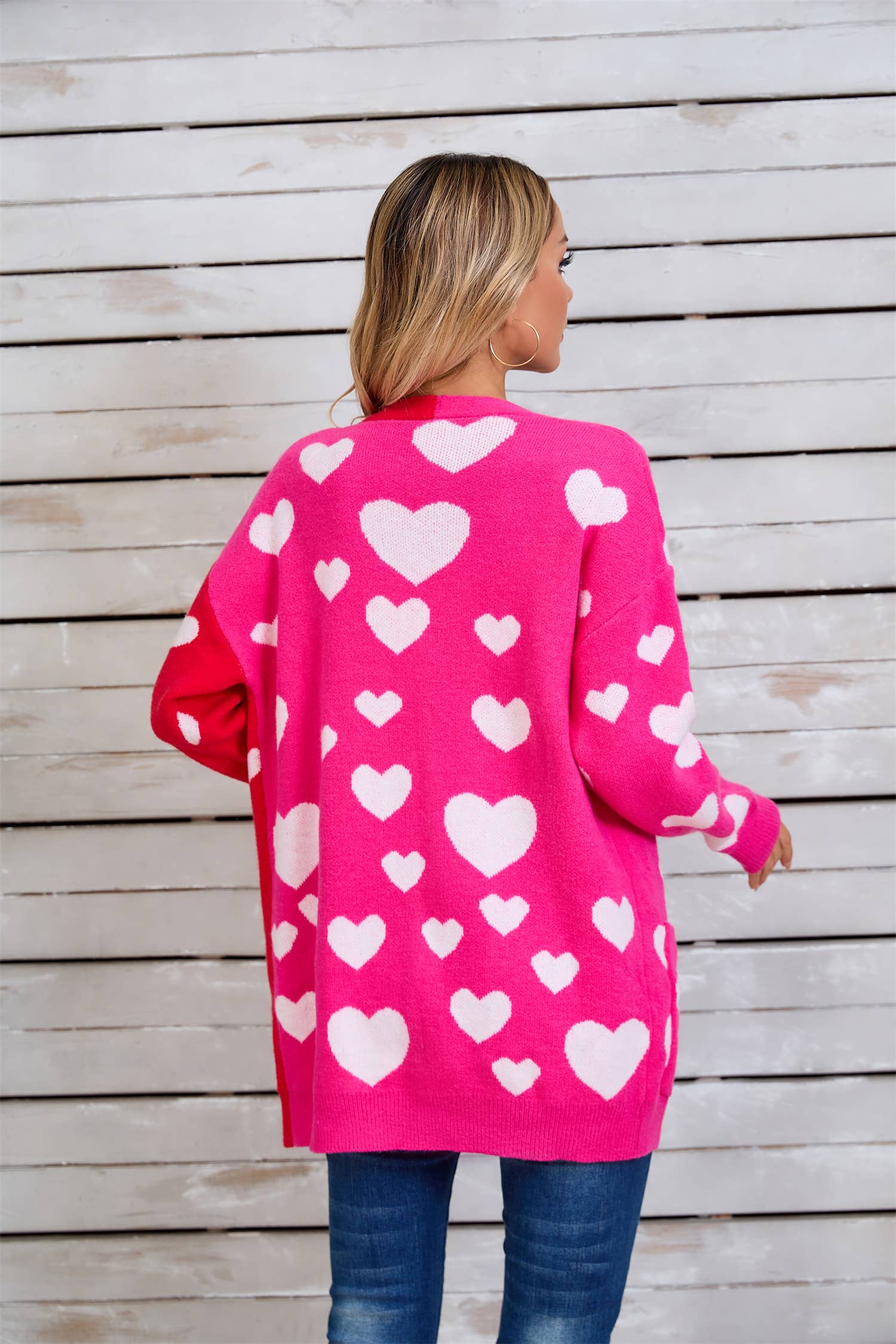 Valentines Day Long Cardigan Love Sweater