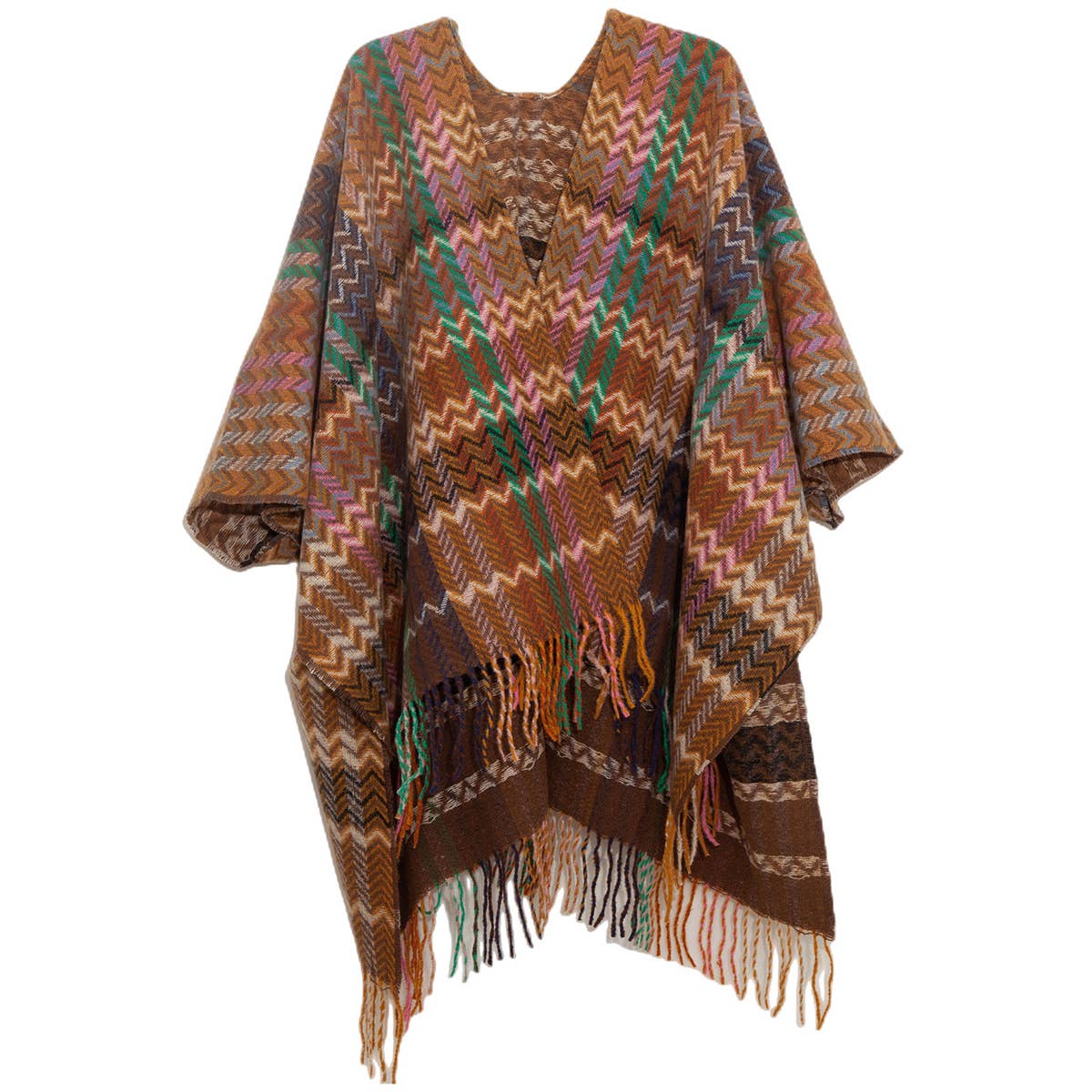Women Fringe Knitted Poncho Cardigan Cape Shawl