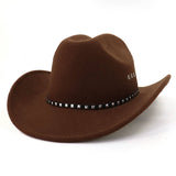 Western Cowboy Felt Hat Wide Brim Ethnic Jazz Hat_Cwah0679
