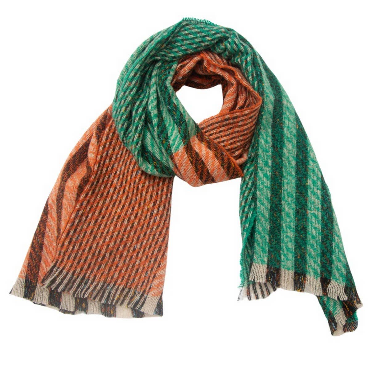 STRIPED JACQUARD SCARF UNISEX WINTER SHAWL_CWASC0866