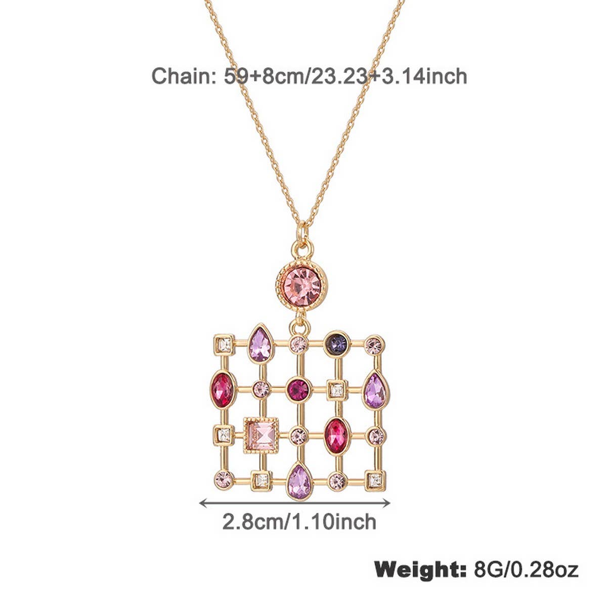 Womens Fashion Colored Rhinestone Necklace