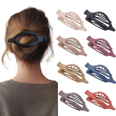 Glossy Matte Oval Hair Clip-Large Duckbill Style_Cwaha07479