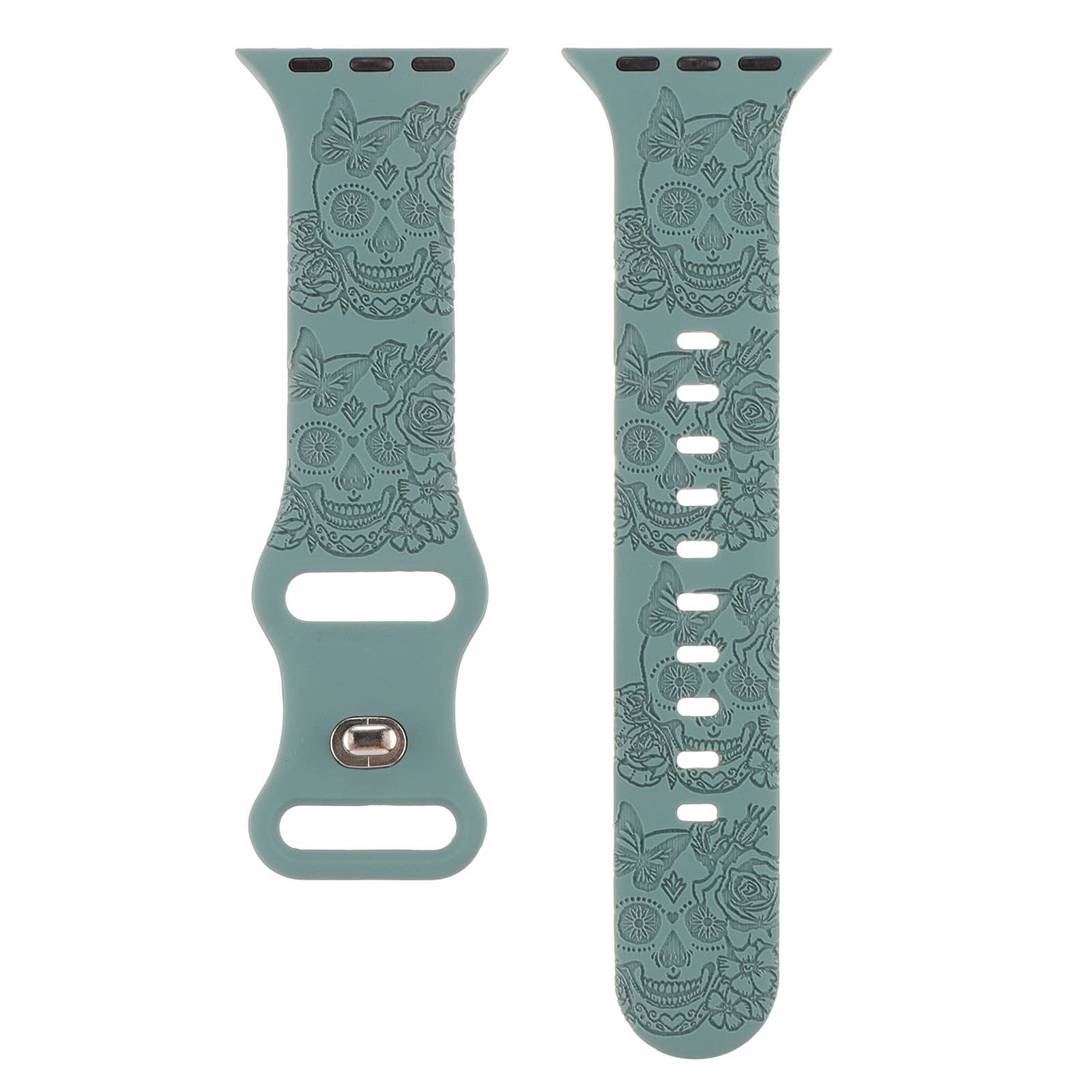 ENGRAVED CHECKERED SILICONE APPLE WATCH9 1 STRAP_CWASC1562