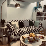 MODERN SIMPLE CHESSBOARD SOFA THROW_CWMM1658