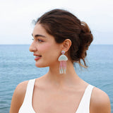 CUTE CARTOON DOLPHIN STARFISH RICE BEAD EARRINGS_CWAJE1647