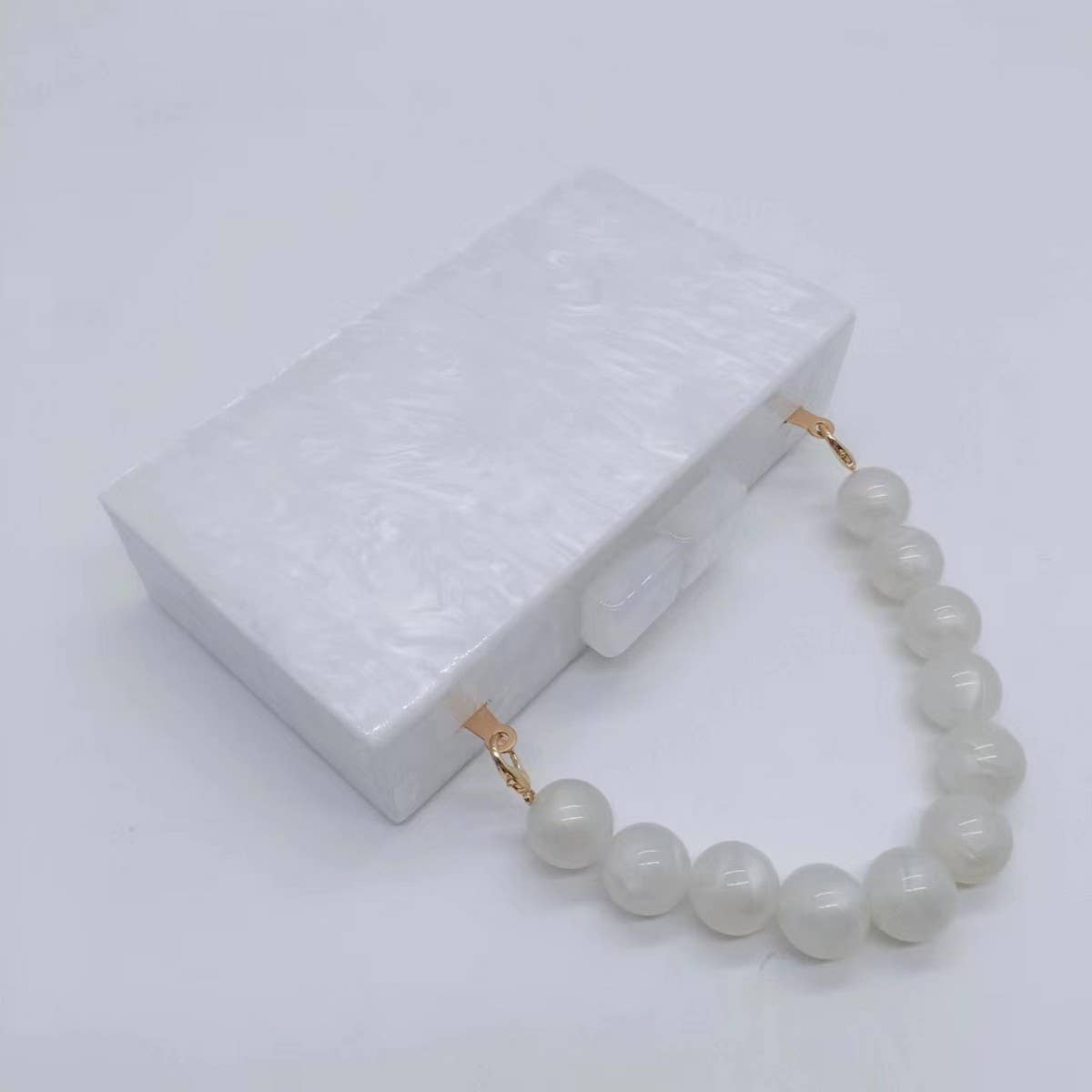 Pearl Acrylic Beaded Clutch Wedding Wrist Evening_Cwab5892