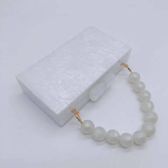 Pearl Acrylic Beaded Clutch Wedding Wrist Evening_Cwab5892