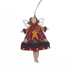 HAND PAINTED WOODEN XMAS TREE HANGING DECOR_CWMM9669