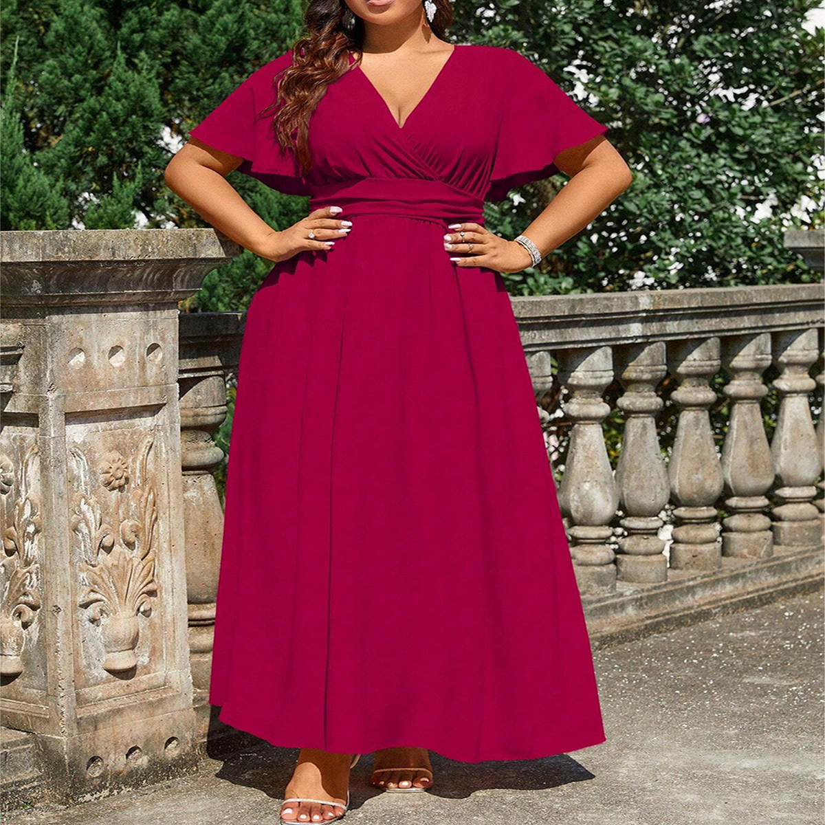 V-Neck Sleeveless Summer Beach Dress_Cwdmd6048