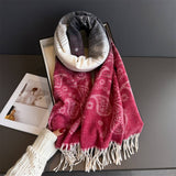 Autumn Winter Paisley Colorblock Tassel Scarf_Cwasc03274