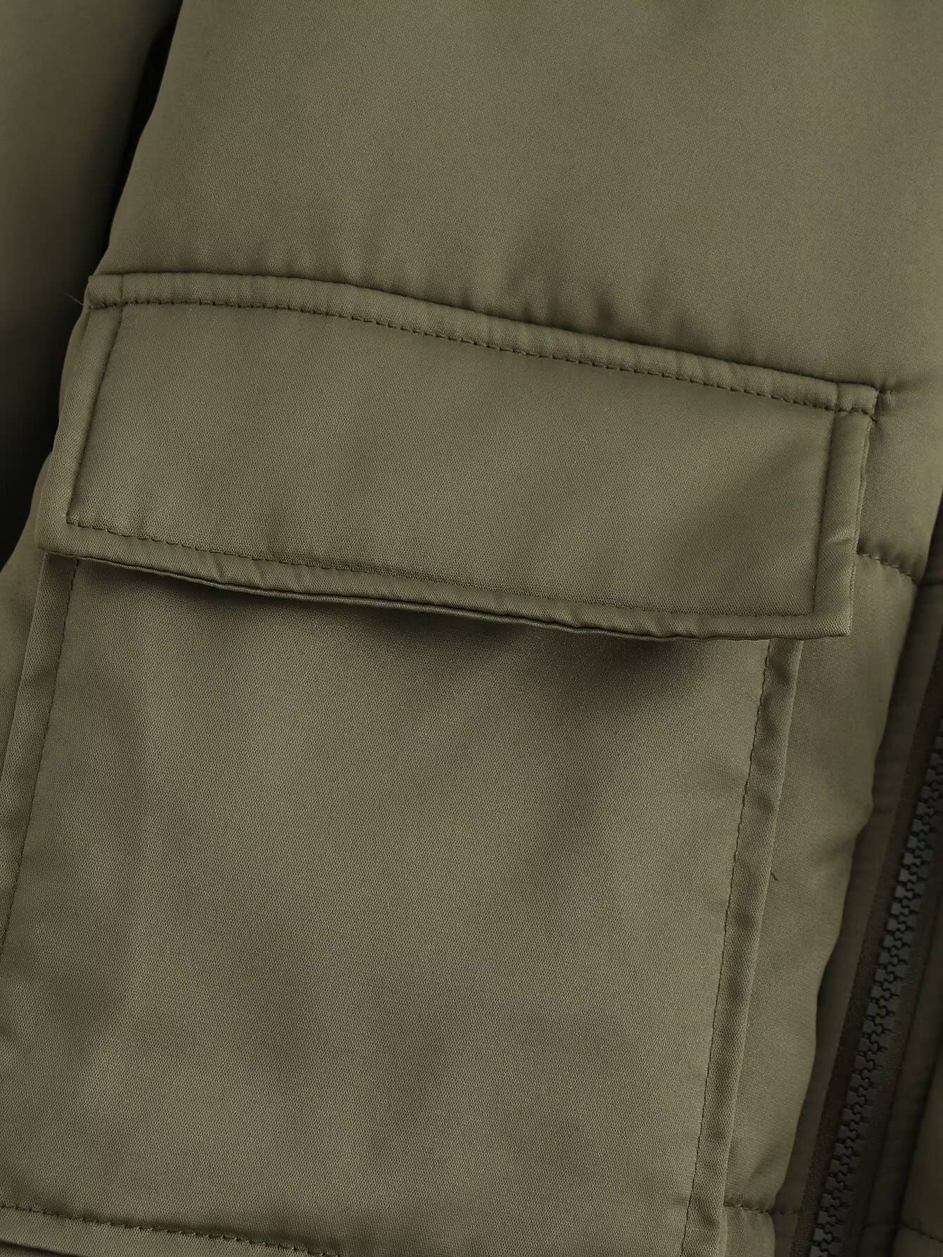 Solid Color Zip-Up Air Force Jacket With Pockets