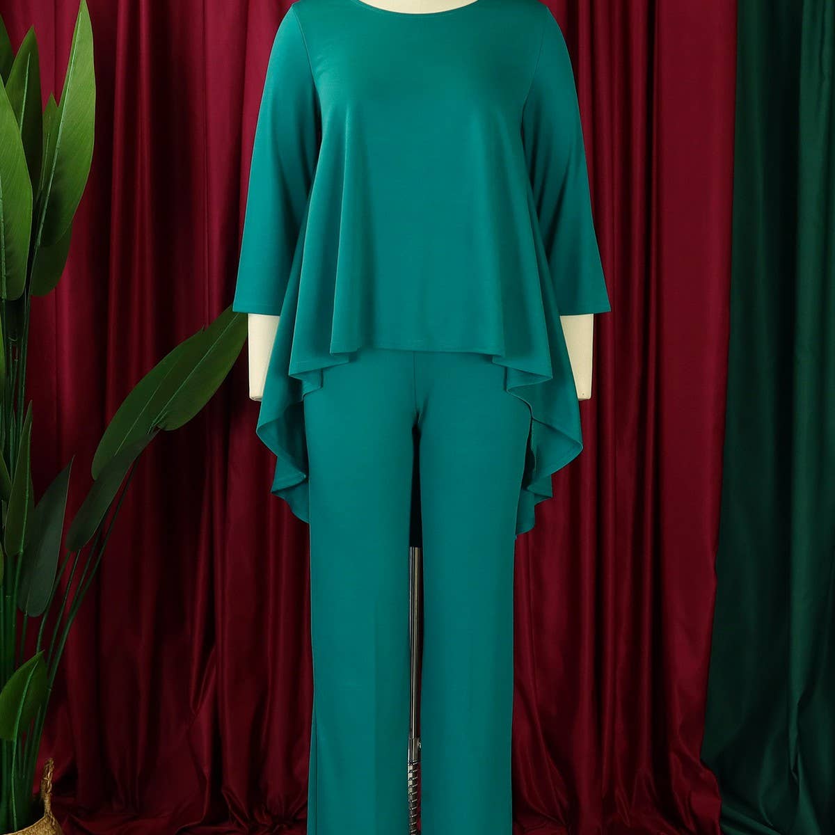 OVERSIZED TOP AND WIDE LEG PANTS TWO PIECE SET_CWSTB1141