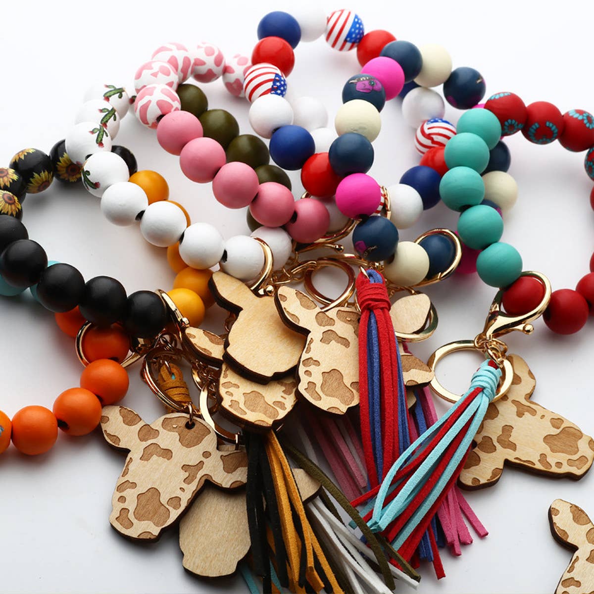 Western New Tassel Bracelet Bull Head Keychain_Cwmm1285