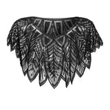 BEADED SEQUIN CAPELET VINTAGE EVENING WRAP_CWMM8957