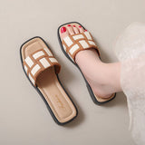 CHECKERBOARD PATTERN SUMMER SANDAL SLIPPERS_CWSHS0673
