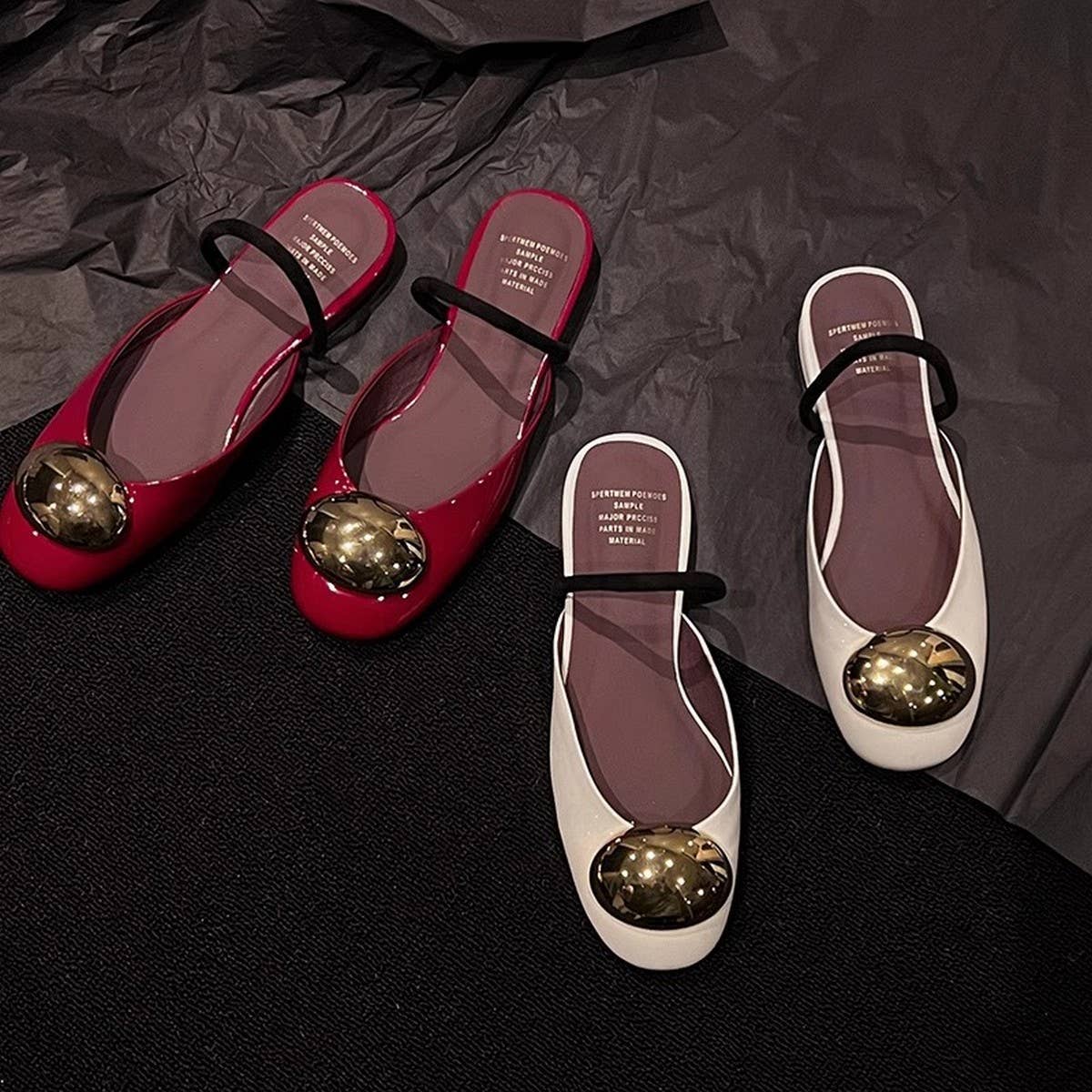 Vintage Buckle Mules For Women Closed Toe