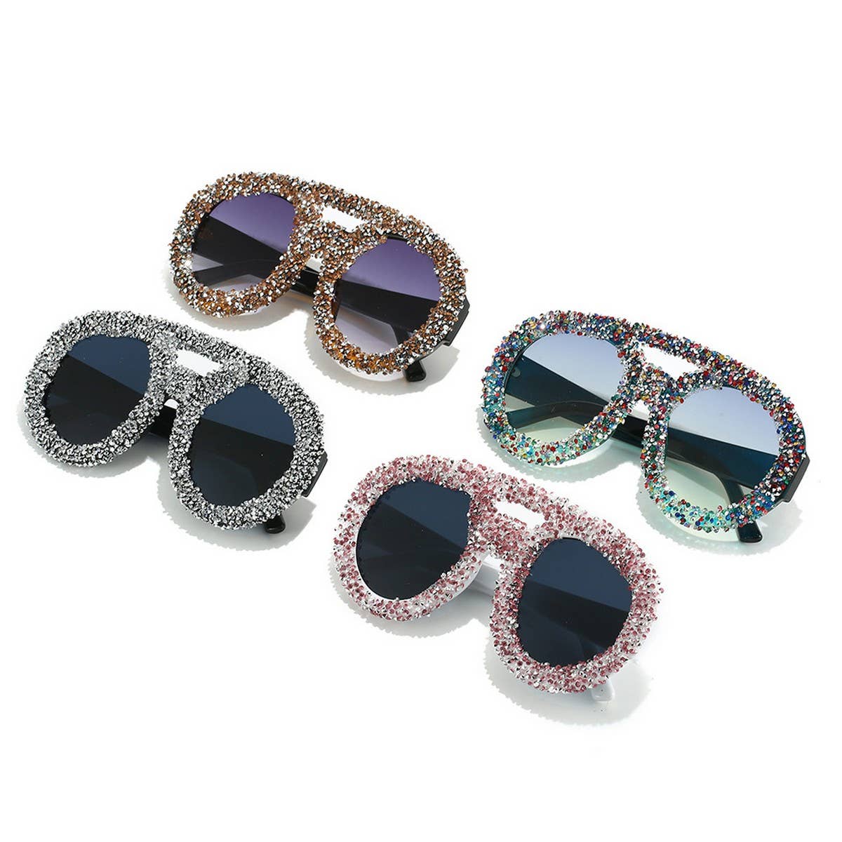 DOUBLE BEAM LARGE FRAME ROUND SUNGLASSES_CWASG0853