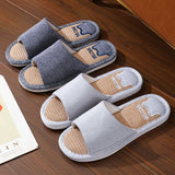 CUTE CARTOON BEAR LINEN SLIPPERS_CWSHS0777