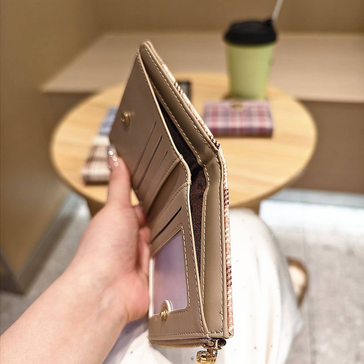 New Fashion Houndstooth Heart 2-Fold Wallet_Cwab06248